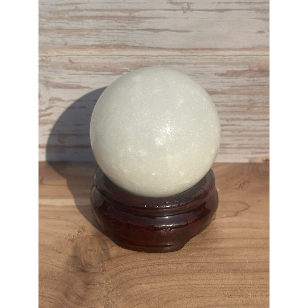 china white Natural Jade Ball Onl Crystal Sphere Healing 208grams 2”